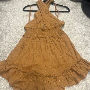 Aerie white eyelet dress crossover or halter 2 in one dress